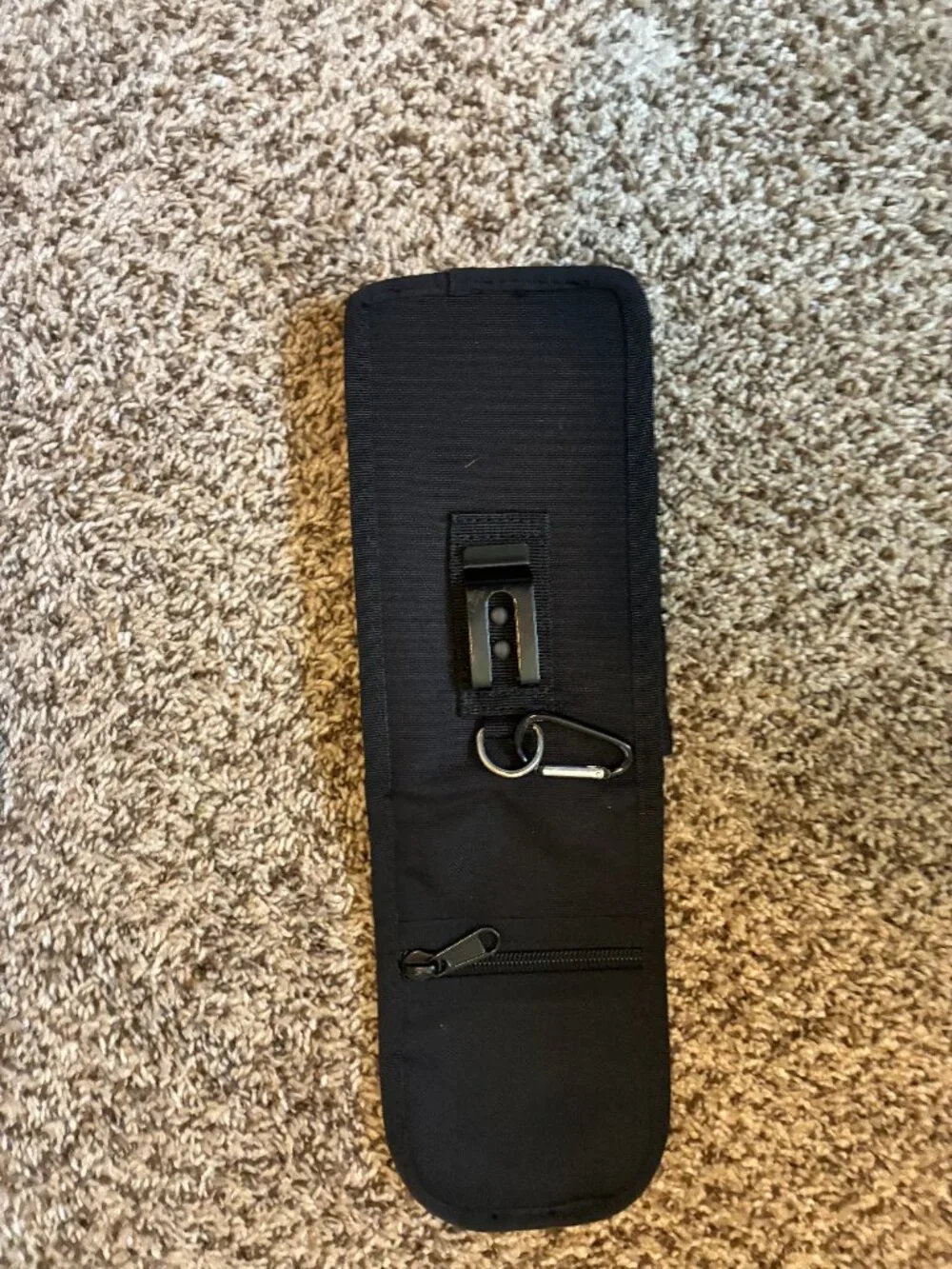 Black Cell Phone holder with compartments for ID, cards, etc.